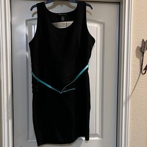Lane Bryant Black Dress with Teal Detail